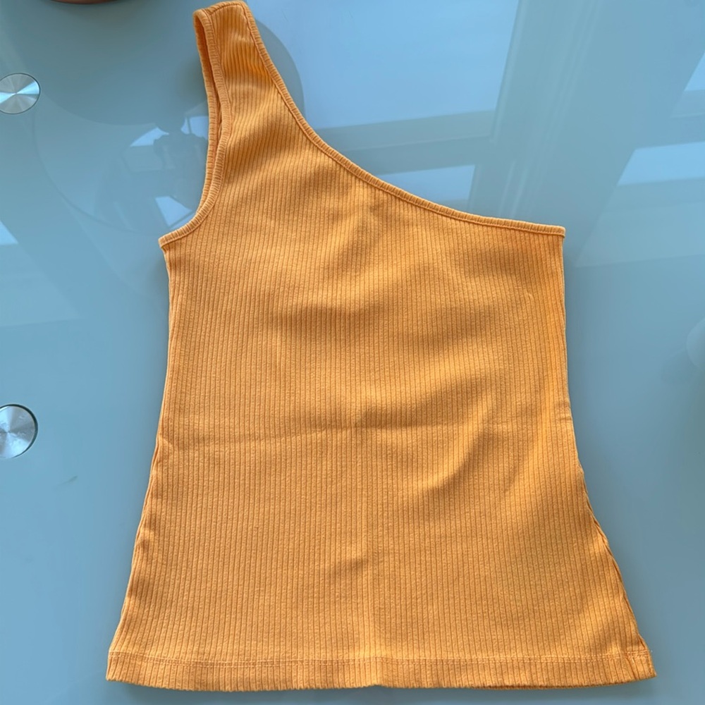 Anthropologie Ribbed One Shoulder Tank Medium - Picture 3 of 7